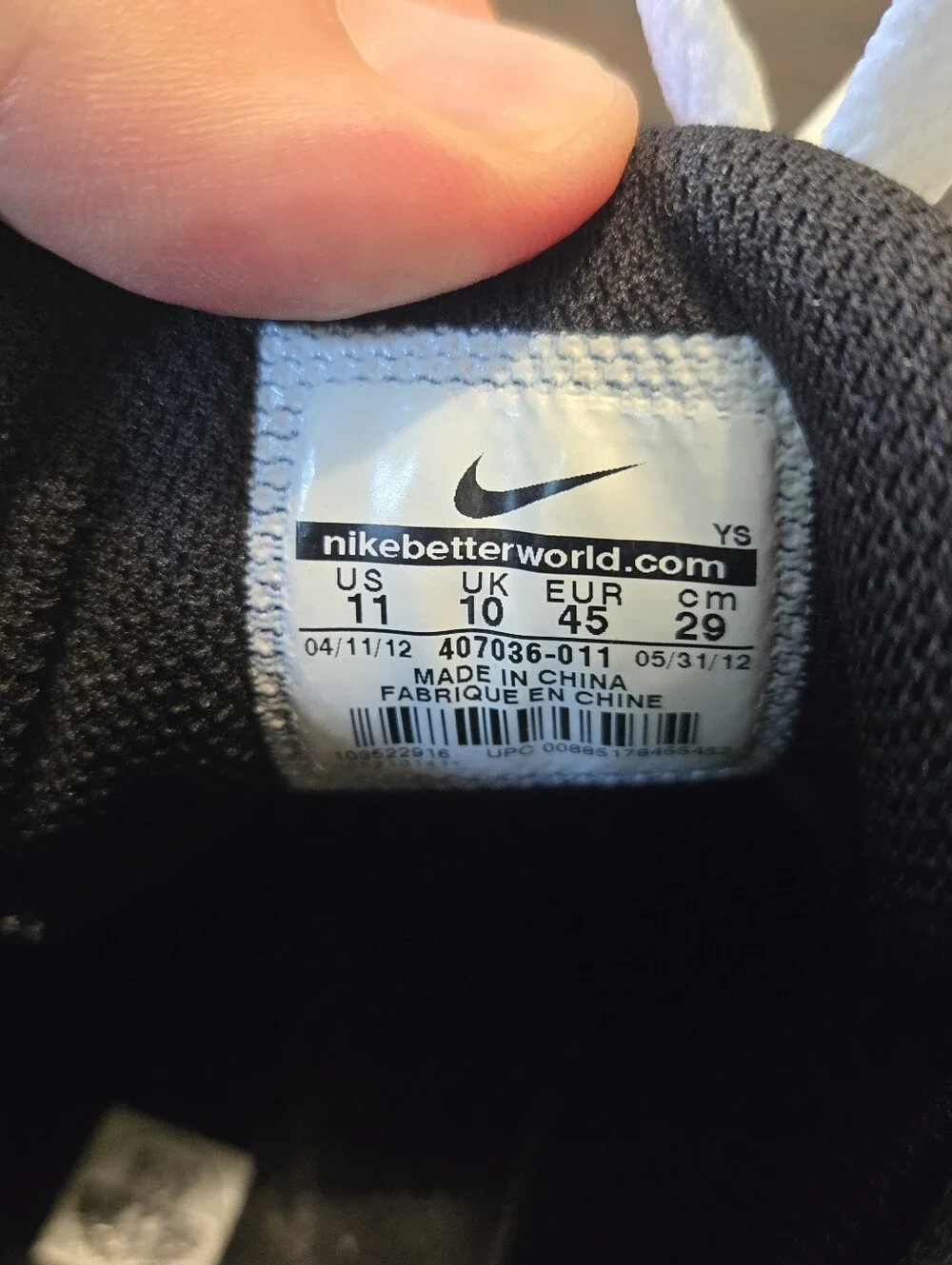 Nike Men’s Black High-Top Sneakers, Size 11